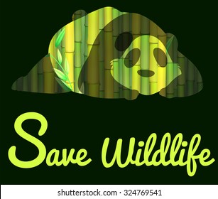Guardar vida silvestre con la ilustración de panda