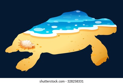 Save wildlife theme with sea turtle illustration