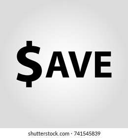 Save wording with dollar icon