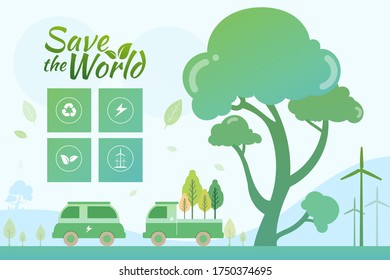 Save the World Background Vector.