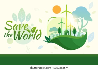 Save the World Background Vector.
