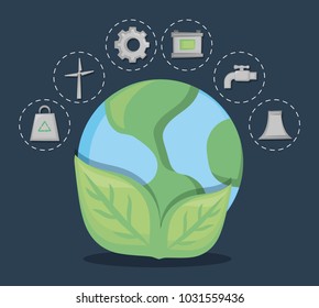 save the world and clean energy concept design