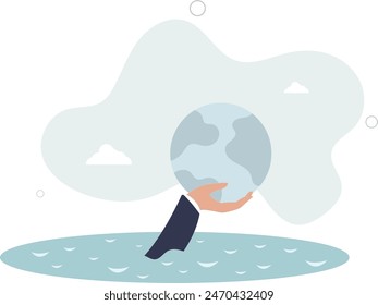 Save the world from climate change and global warming problem,flat vector illustration.