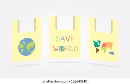 save world concept bag