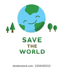 Salvar el concepto mundial de campaña, afiche, elemento, ilustración, aprendizaje y ecología