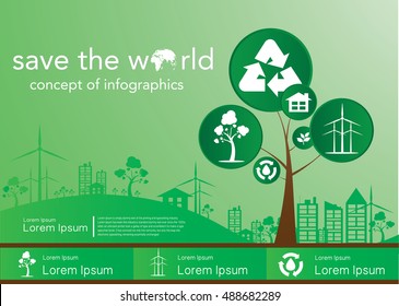 save the world, concept of infographics. Vector illustration EPS10.