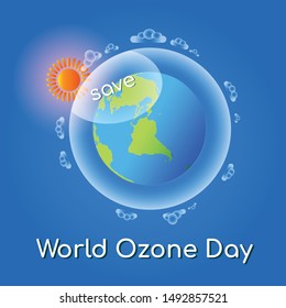 Save the world concept for World or international ozone day vector