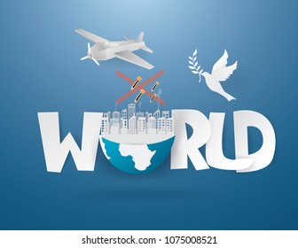 Save the world concept .Stop the war with peace,vector and illustration.