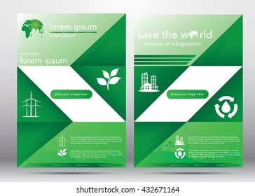 save the world, design template vector abstract background, layout in size A4