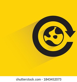 salvar la sombra de caída mundial sobre fondo amarillo