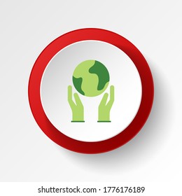 save the world, earth colored button. Elements of save the earth. Signs and symbols can be used for web, logo, mobile app, UI, UX