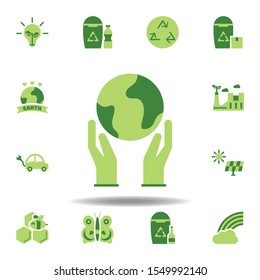 save the world, earth colored icon. Elements of save the earth illustration icon. Signs and symbols can be used for web, logo, mobile app, UI, UX on white background