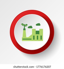 save the world, eco factory colored button. Elements of save the earth. Signs and symbols can be used for web, logo, mobile app, UI, UX