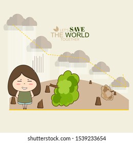 Save world. Eco friendly. Ecology concept. Vector illustration.