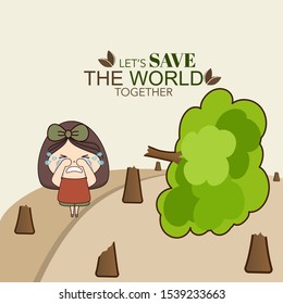 Save world. Eco friendly. Ecology concept. Vector illustration.