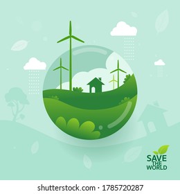 Save the World eco Green Concept