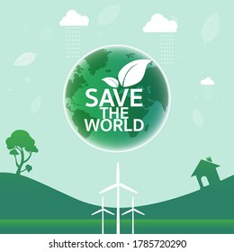 Save the World eco Green Concept