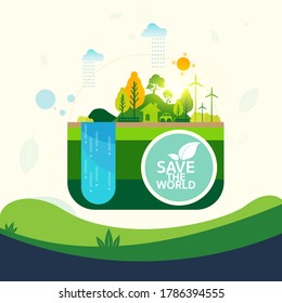 Save the World eco Green Concept.
