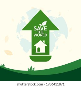 Save the World eco Green Concept.