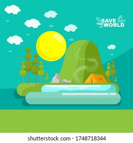 Save the World Ecology Concept Vector