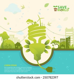 Save the World Ecology Concept Vector