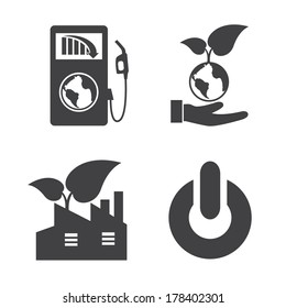Save the world, Ecology and Power saving icons set. Vector flat design.