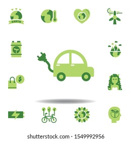 save the world, electric car colored icon. Elements of save the earth illustration icon. Signs and symbols can be used for web, logo, mobile app, UI, UX on white background
