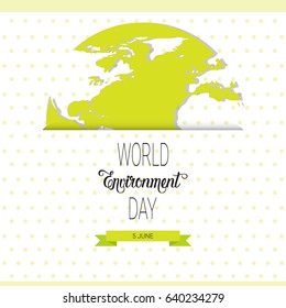 Save World Environment Day Ecology Protection Holiday Greeting Card Flat Vector Illustration