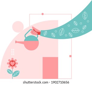 save the world flat vector style cartoon pastel color concept