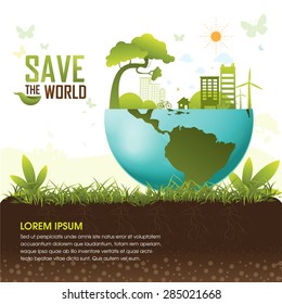 Save the World and Go Green Concept