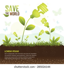 Save the World and Go Green Concept