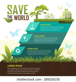 Save the World and Go Green Concept