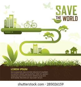 Save the World and Go Green Concept