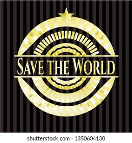 Save the World gold shiny emblem