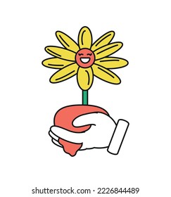 save the world, with hand lifting a plant