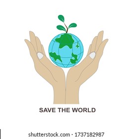 Salven El Mundo Y le dan Doodle El Vector De La Tierra, Salven El Dibujo De La Vida En El Mundo.