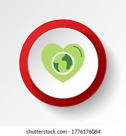 save the world, heart colored button. Elements of save the earth. Signs and symbols can be used for web, logo, mobile app, UI, UX