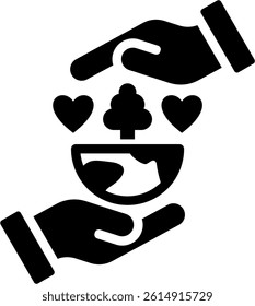 Save The World Icon Glyph Vector Illustration