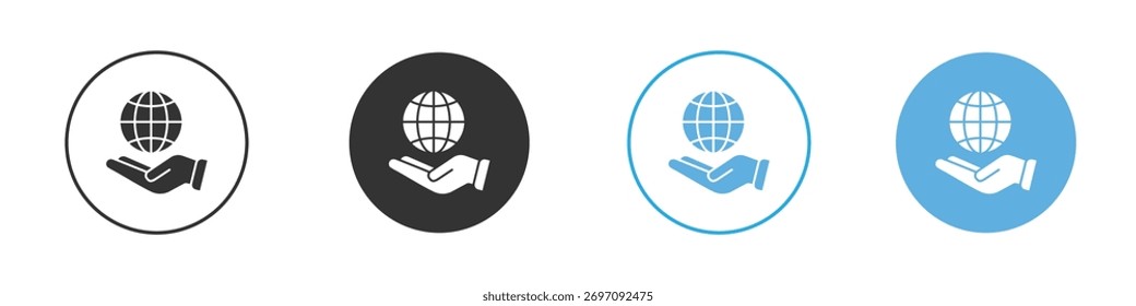Guardar El icono del mundo. Plantilla de diseño de iconos gráficos