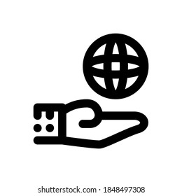 save world icon isolated sign symbol vector illustration - with style outline icons