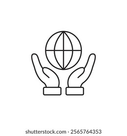 Save the world icon line art vector