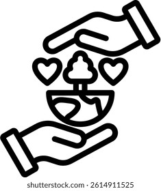 Save The World Icon Outline Vector Illustration
