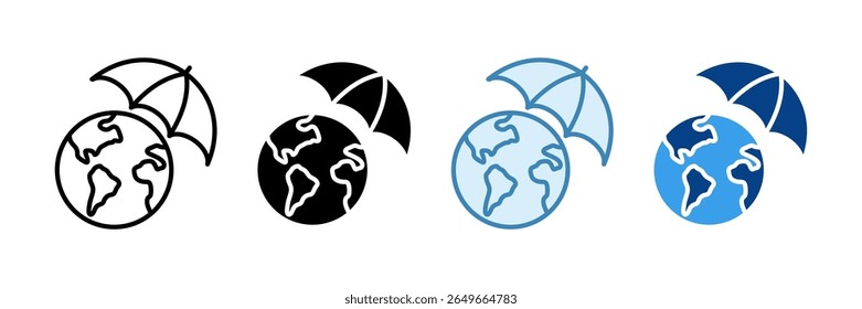 Save World Icon Set Multiple Style Collection