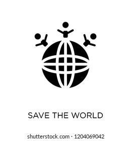 Save the world icon. Save the world symbol design from Ecology collection. Simple element vector illustration on white background.