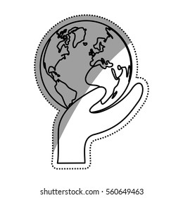 Save the world icon vector illustration graphic design