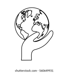 Save the world icon vector illustration graphic design