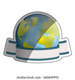 Save the world icon vector illustration graphic design