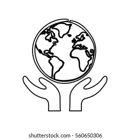 Save the world icon vector illustration graphic design
