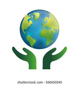 Save the world icon vector illustration graphic design