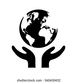 Save the world icon vector illustration graphic design